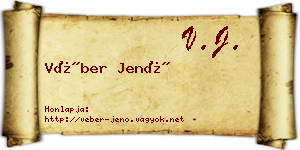 Véber Jenő névjegykártya